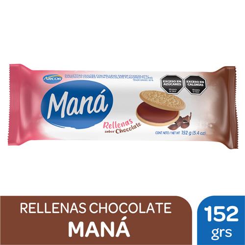 7790040133242 GALLETITAS MANA 152G RELLENA CHOCOLATE ROU
