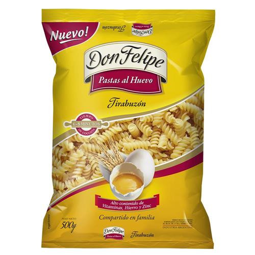 7790070335647 FIDEOS DON FELIPE 500G TIRABUZON AL HUEVO.