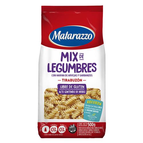 FIDEOS MATARAZZO 500G SIN TACC MIX LEGUMBRES TIRABUZON