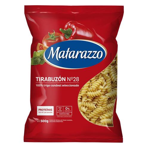 FIDEOS MATARAZZO 500G TIRABUZON N° 28