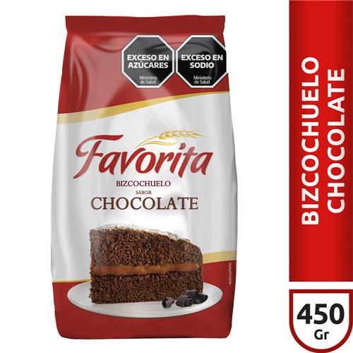 7790070417299 BIZCOCHUELO FAVORITA 450G CHOCOLATE