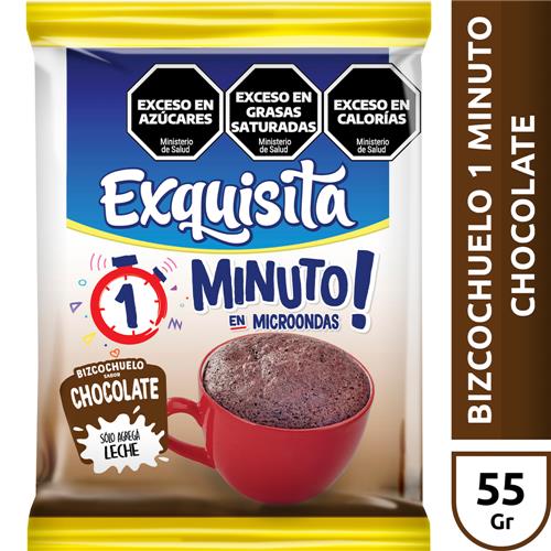 BIZCOCHUELO EXQUISITA 55G 1 MINUTO CHOCOLATE.