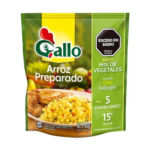 ARROZ GALLO PREPARADO 240G MIX VEGETALES.