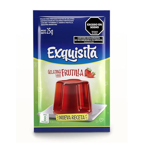 7790070432438 GELATINA EXQUISITA 25G LIGHT FRUTILLA