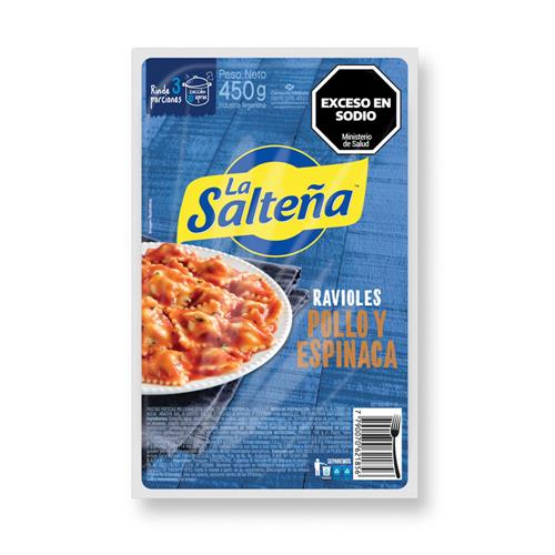 RAVIOLES LA SALTEÑA 450G POLLO ESPINACA