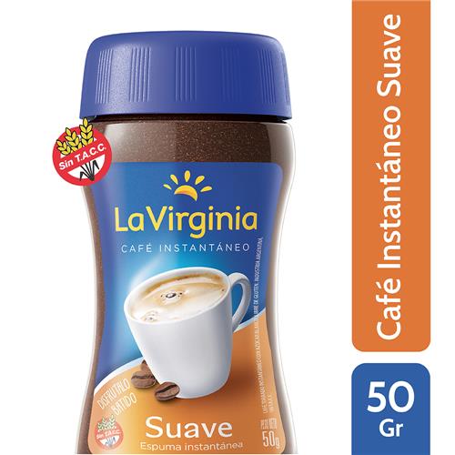 7790150101667 CAFE LA VIRGINIA 50G SUAVE ESPUMA INSTANTANEA