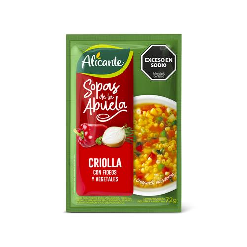 7790150440483 SOPA ALICANTE 72G CRIOLLA VEGETALES