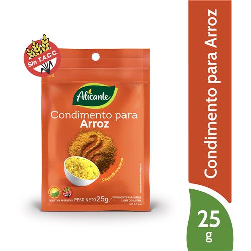 7790150470350 CONDIMENTO ALICANTE ARROZ 25G SIN TACC