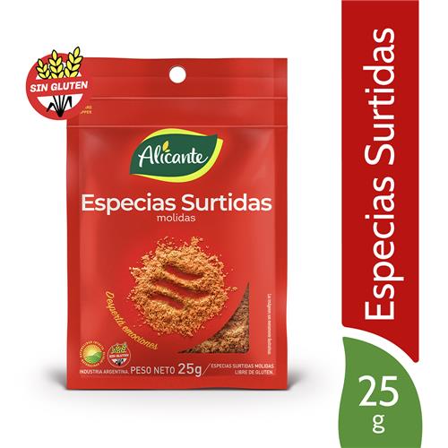 7790150510353 ESPECIAS SURTIDAS ALICANTE 25G SIN TACC