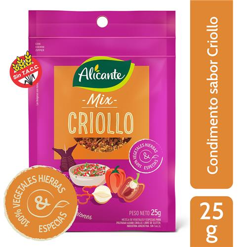 7790150532300 CONDIMENTO ALICANTE MIX CRIOLLO 25G