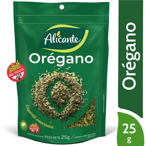 7790150540183 OREGANO ALICANTE 25G SIN TACC