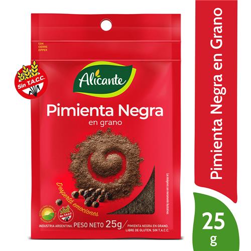 7790150556368 PIMIENTA ALICANTE NEGRA 25G GRANO SIN TACC