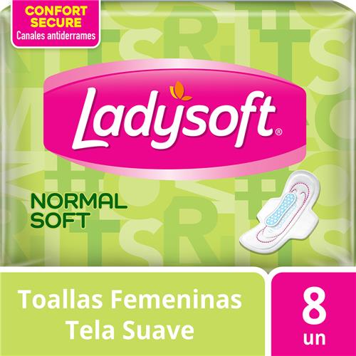 TOALLA LADYSOFT 8U NORMAL CON ALAS T.SUAVE