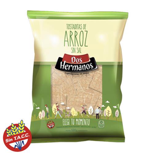 TOSTADAS ARROZ DOS HERMANOS 120G SIN SAL