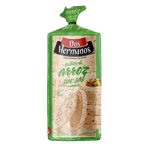 GALLETAS ARROZ DOS HERMANOS 100G SIN SAL.