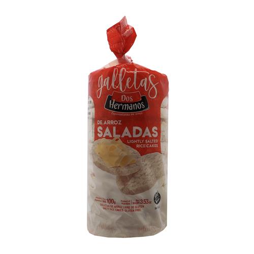 7790503198696 GALLETAS ARROZ DOS HERMANOS 100G SALADAS.