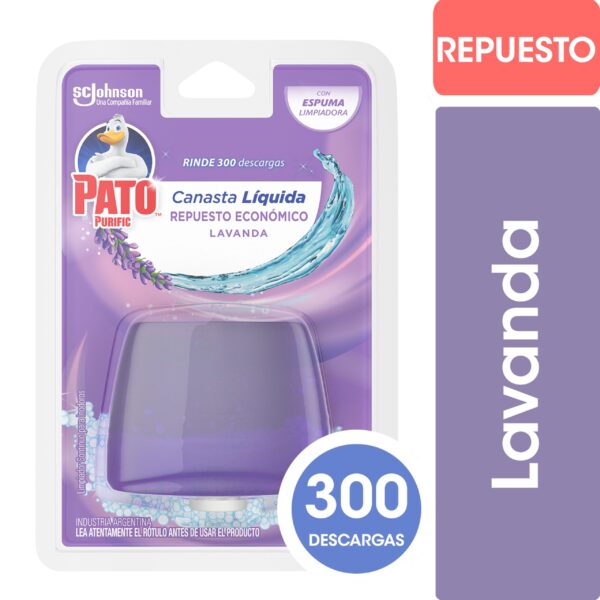 CANASTA LIQUIDA PATO REPUESTO LAVANDA