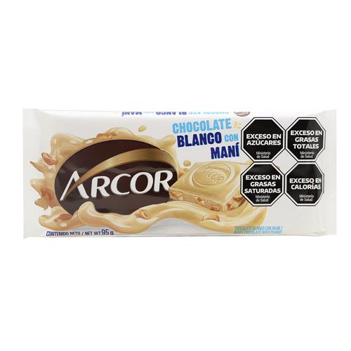 7790580133634 CHOCOLATE ARCOR 80G BLANCO MANI