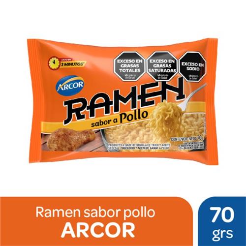 7790580149963 RAMEN ARCOR 70G POLLO.