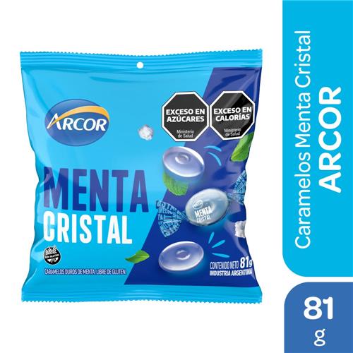 7790580152178 CARAMELOS ARCOR 81G MENTA CRISTAL ROU