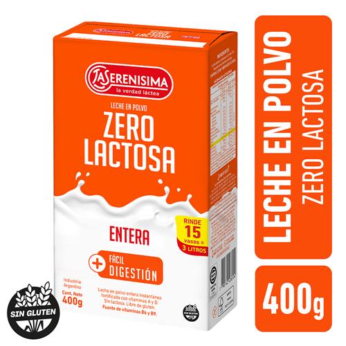 7790742436504 LECHE POLVO LA SERENISIMA 400G ZERO LACTOSA