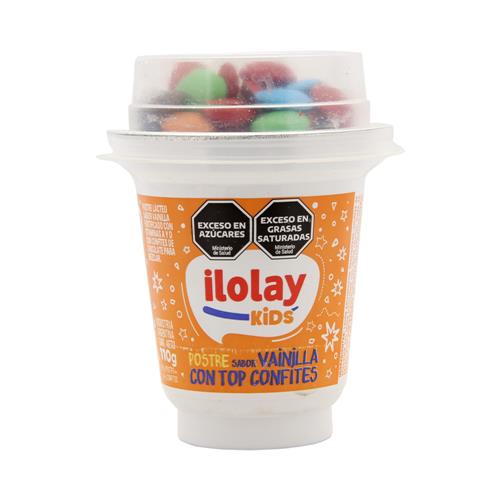 POSTRE ILOLAY 110G KIDS VAINILLA CONFITES