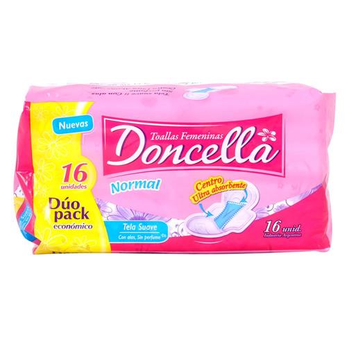 7790940216212 TOALLA DONCELLA 16U CON ALAS SIN PERFUME