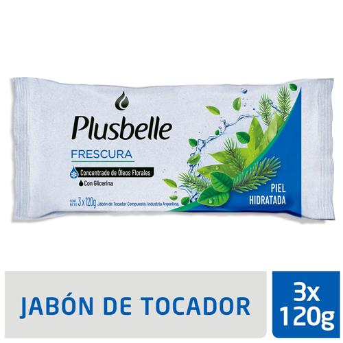7790990000878 JABON TOCADOR PLUSBELLE 3X120G FRESCURA