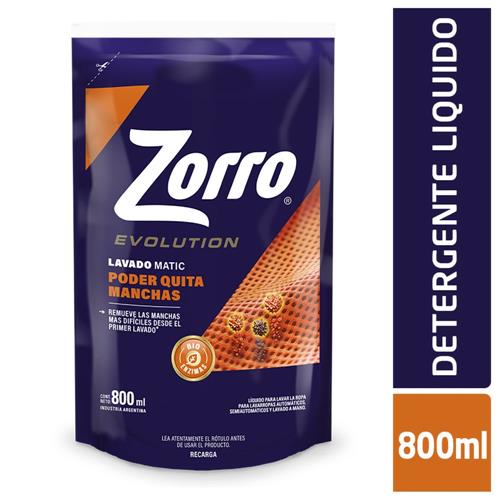7790990001844 JABON LIQUIDO ZORRO DP 800ML EVOLUTION