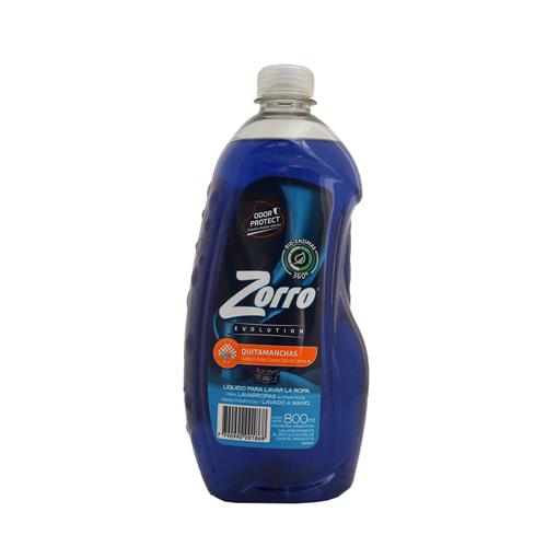 7790990001868 JABON LIQUIDO ZORRO 800 ML BOT.EVO QUITAMANCHAS