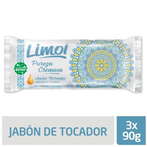7790990001974 JABON TOCADOR LIMOL 3X90G PUREZA CREMOSA