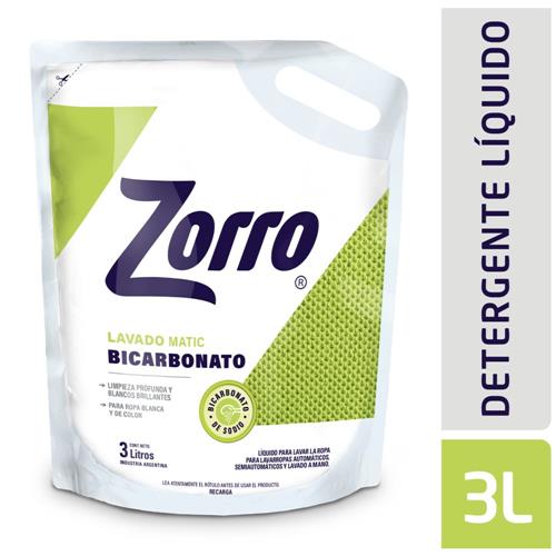 7790990003831 JABON LIQUIDO ZORRO 3L BICARBONATO