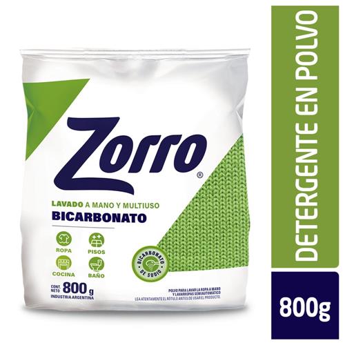 7790990003886 JABON POLVO ZORRO 800G A.E BICARBONATO