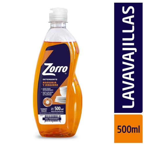 LAVAVAJILLAS ZORRO ULTRA 500 ML NARANJA