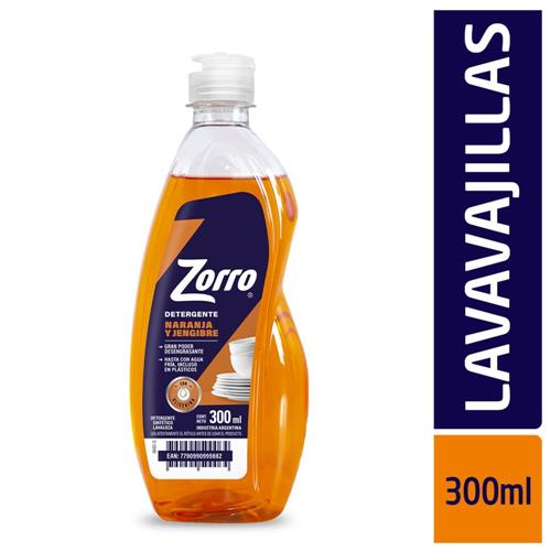 LAVAVAJILLAS ZORRO ULTRA 300 ML NARANJA
