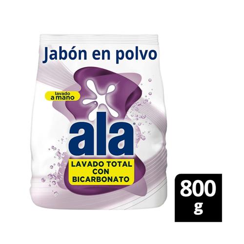 7791290791749 JABON POLVO ALA 800G REGULAR BICARBONATO