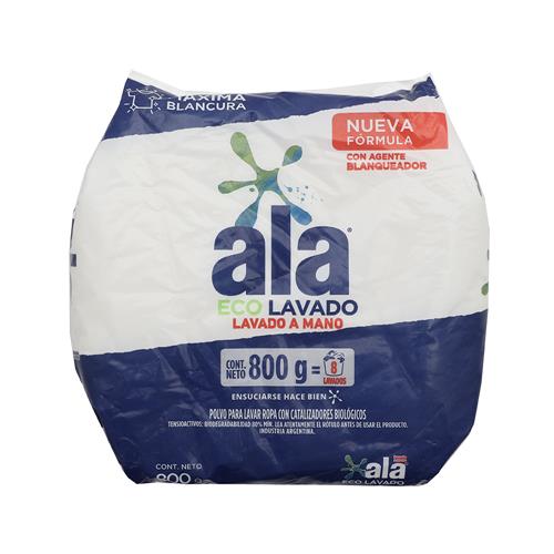 7791290792050 JABON POLVO ALA 800G REGULAR ECO LAVADO
