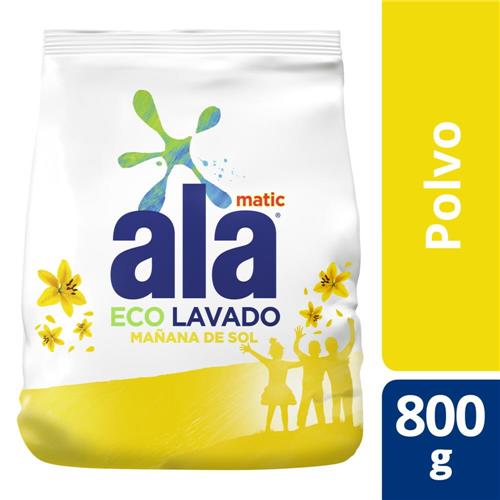 7791290792142 JABON POLVO ALA 800G MATIC SOL ECO LAVADO
