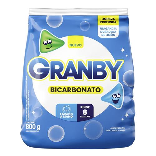 JABON POLVO GRANBY 800G REG.BICARBONATO LIMON