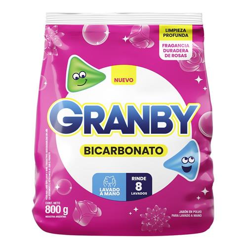 7791290795082 JABON POLVO GRANBY 800G BE ROSA