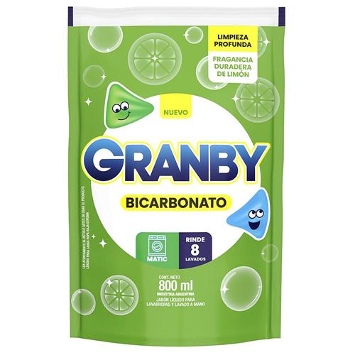 JABON LIQUIDO GRANBY DP 800ML BICARBONATO LIMON