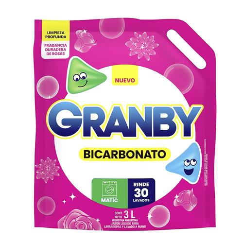 JABON LIQUIDO GRANBY 3L BICARBONATO ROSAS.