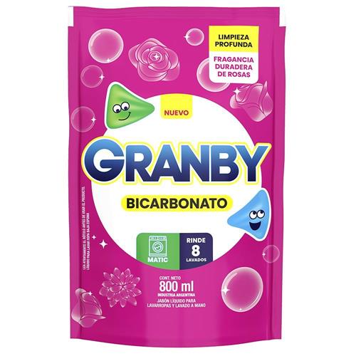 JABON LIQUIDO GRANBY DP 800ML BICARB.ROSAS