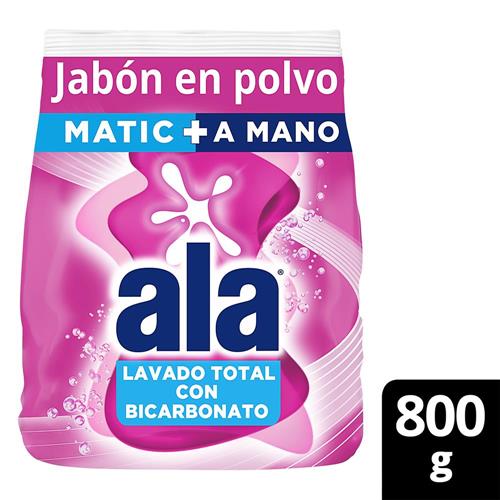 7791290796829 JABON POLVO ALA 800G LAVADO TOTAL BICARBO