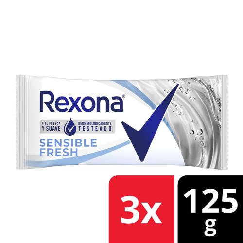 7791293049113 JABON TOCADOR REXONA 3X125G SENSIBLE