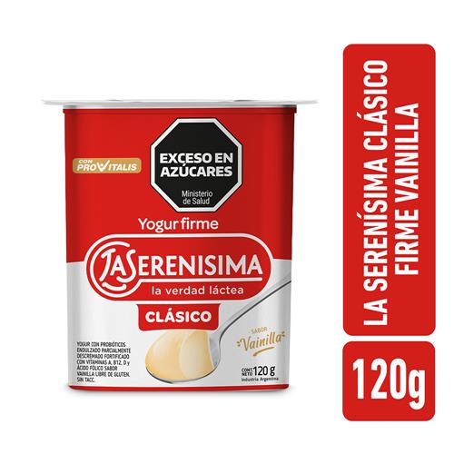 7791337007420 YOGUR LA SERENISIMA 120G FIRME VAINILLA.