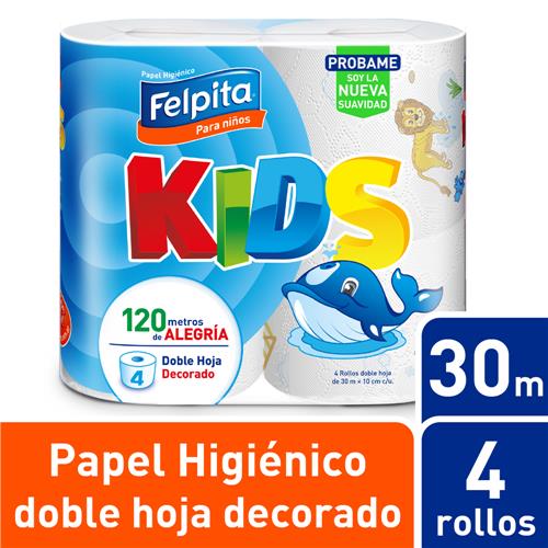 7791828000343 PAPEL HIGIENICO FELPITA 4R D/H KIDS