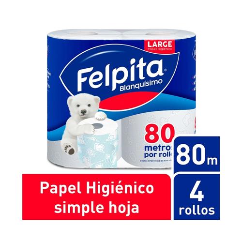 7791828000657 PAPEL HIGIENICO FELPITA 4 X 80M