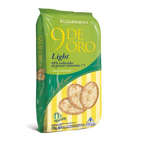 7792200000777 BIZCOCHOS 9 DE ORO 170G LIGHT