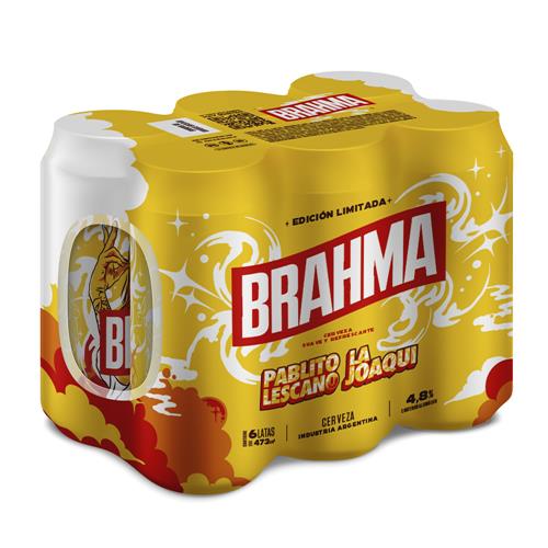 CERVEZA BRAHMA LATA 473CC 6U
